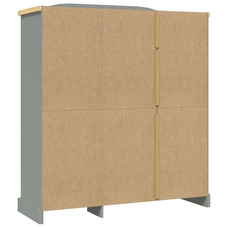 282621 vidaXL Wardrobe Mexican Pine Corona Range 3 Doors Grey