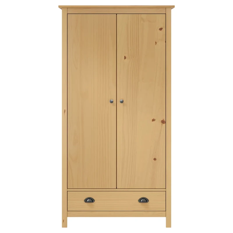 288947 vidaXL 2-Door Wardrobe "Hill" 89x50x170 cm Solid Pine Wood