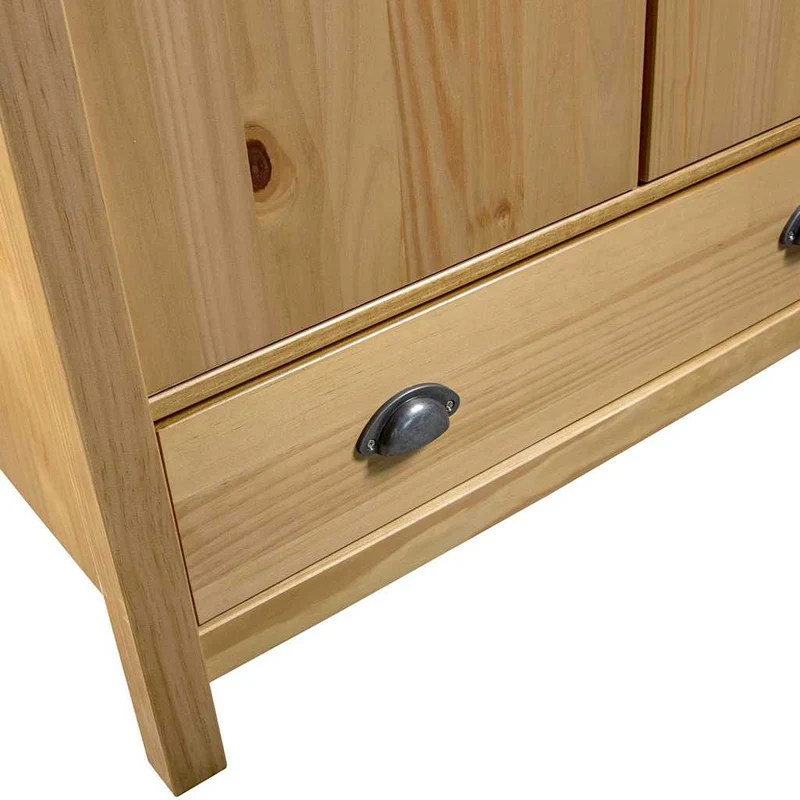 288947 vidaXL 2-Door Wardrobe "Hill" 89x50x170 cm Solid Pine Wood