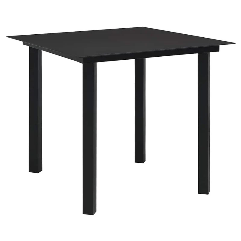 5 Piece Garden Dining Set Black PVC Rattan
