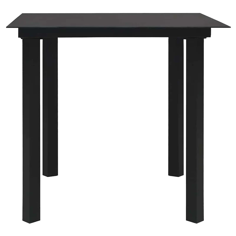 5 Piece Garden Dining Set Black PVC Rattan