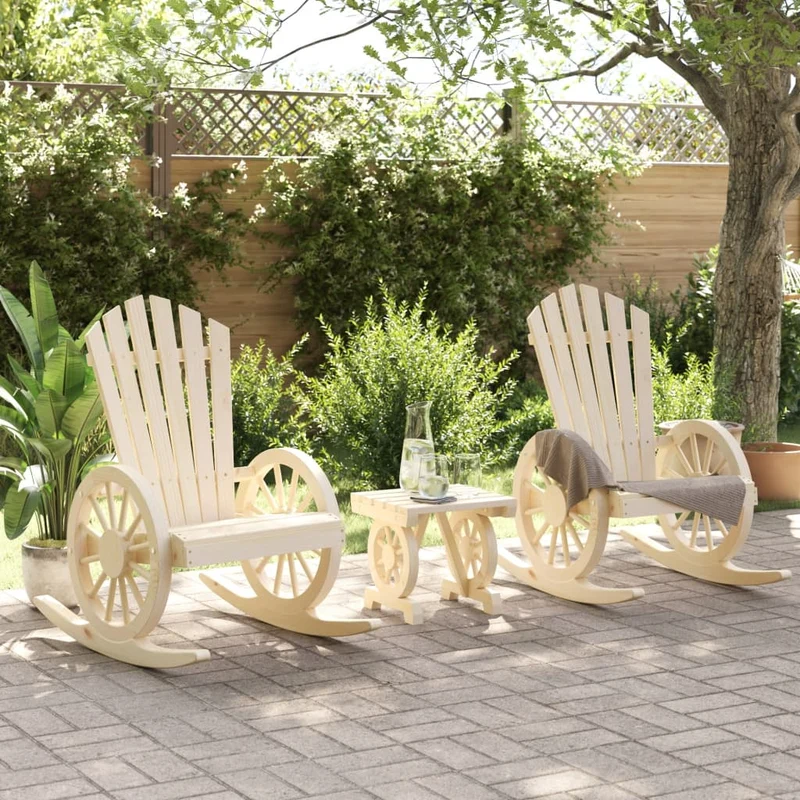 3 Piece Garden Lounge Set Solid Wood Fir