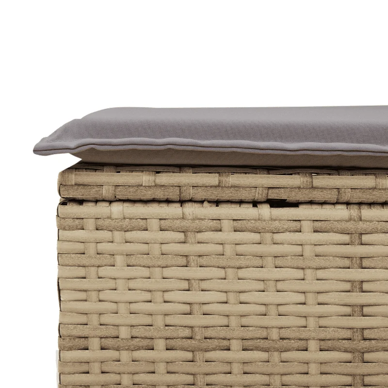 7 Piece Garden Dining Set with Cushions Mix Beige Poly Rattan
