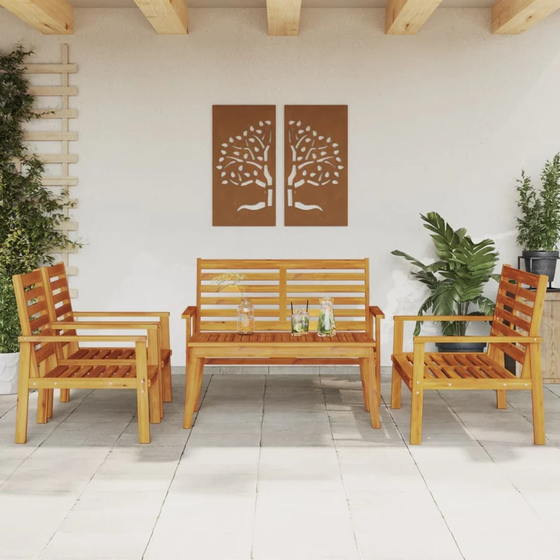 5 Piece Garden Lounge Set Solid Wood Acacia
