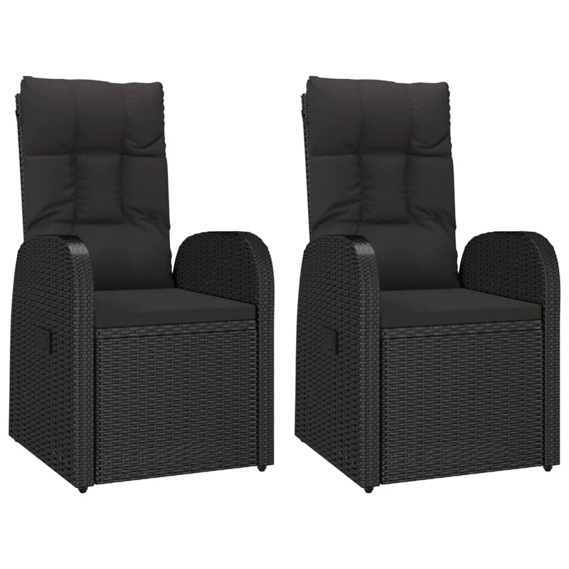 3 Piece Garden Dining Set Black Poly Rattan&Solid Wood Acacia