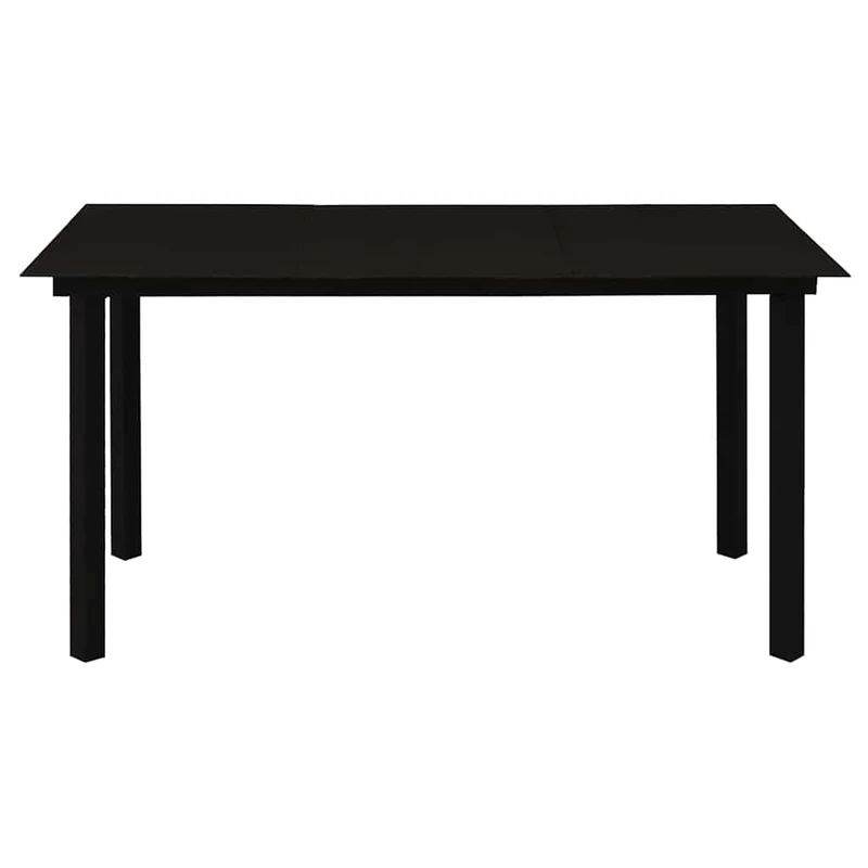 5 Piece Garden Dining Set Black PVC Rattan