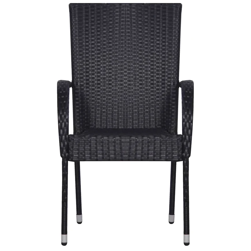 5 Piece Garden Dining Set Black