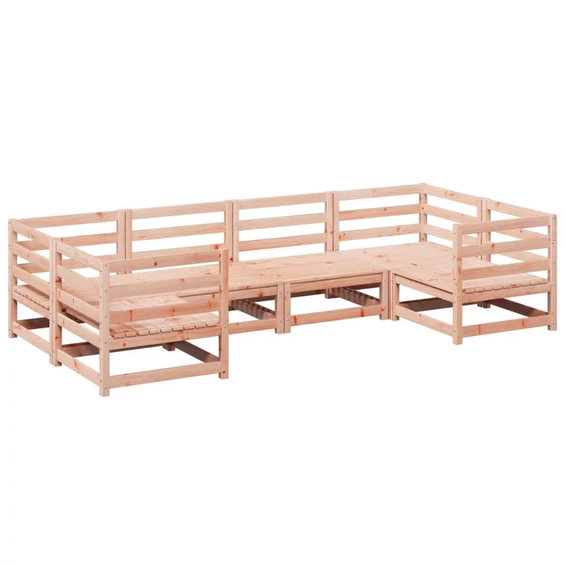6 Piece Garden Sofa Set Solid Wood Douglas Fir