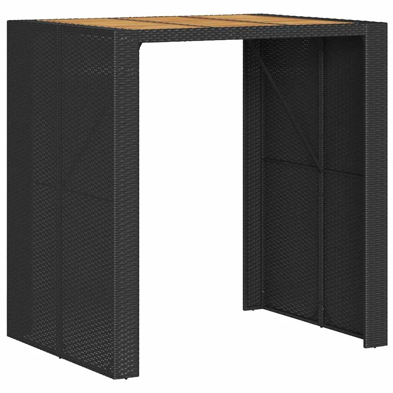 3 Piece Garden Bar Set without Cushions Black