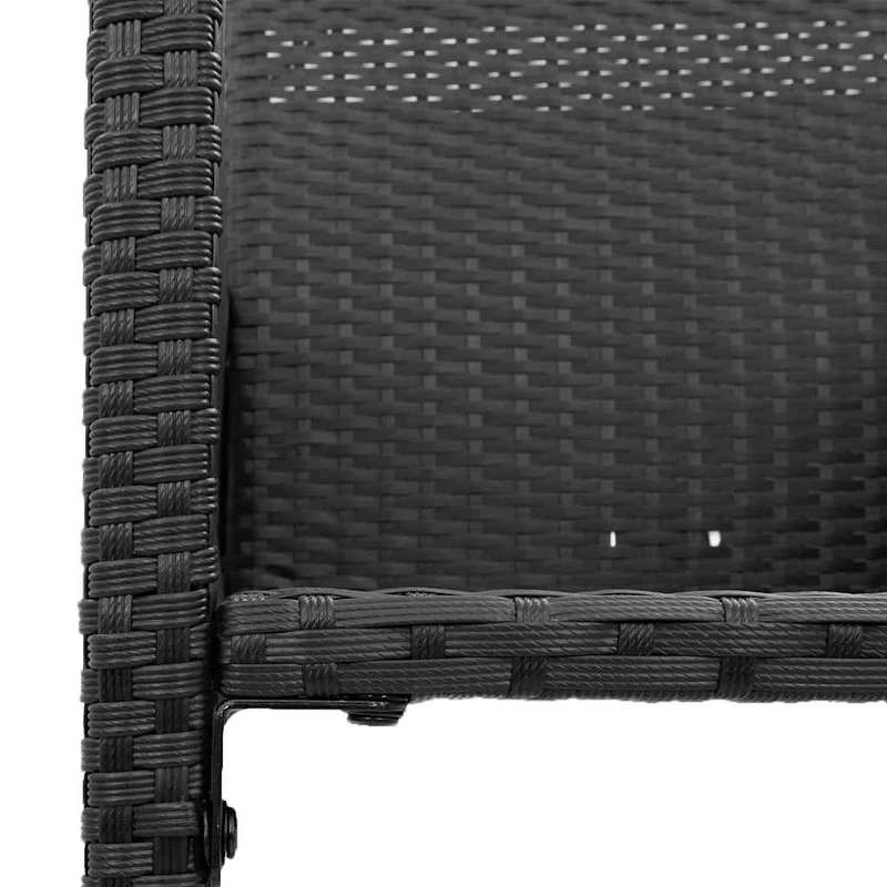 3 Piece Garden Bar Set without Cushions Black