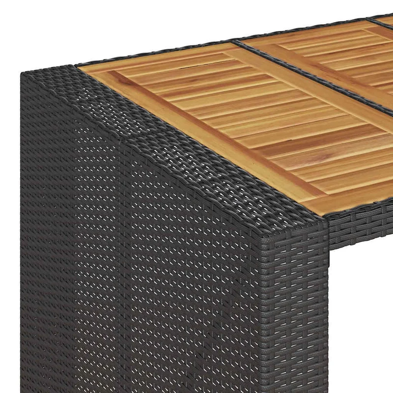 3 Piece Garden Bar Set without Cushions Black