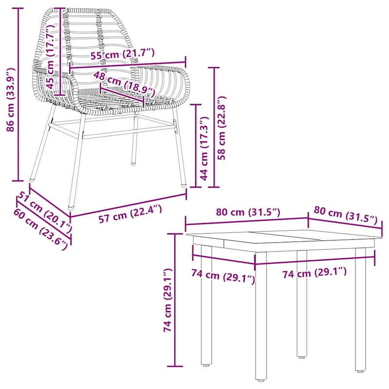 5 Piece Garden Dining Set Black Poly Rattan Glass