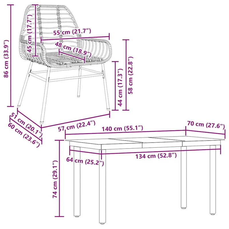 5 Piece Garden Dining Set Black Poly Rattan Glass
