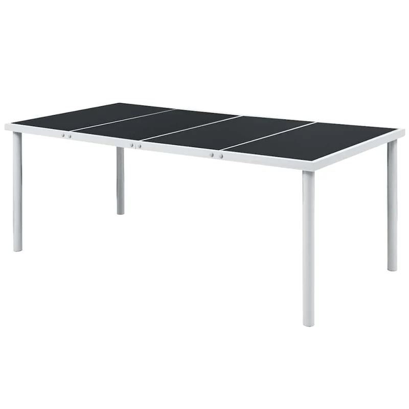 43306 vidaXL 9 Piece Outdoor Dining Set Steel Black