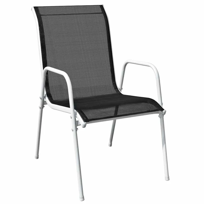 43306 vidaXL 9 Piece Outdoor Dining Set Steel Black