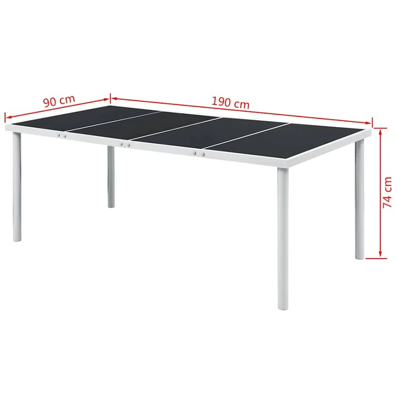 43306 vidaXL 9 Piece Outdoor Dining Set Steel Black