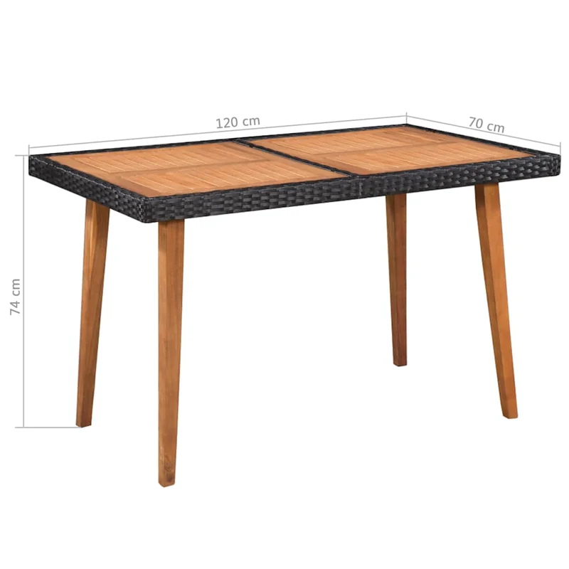 44075 vidaXL 5 Piece Outdoor Dining Set Poly Rattan Black and Brown