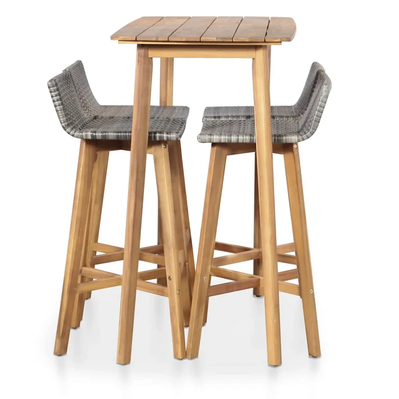 44222 vidaXL 5 Piece Outdoor Dining Set Solid Acacia Wood