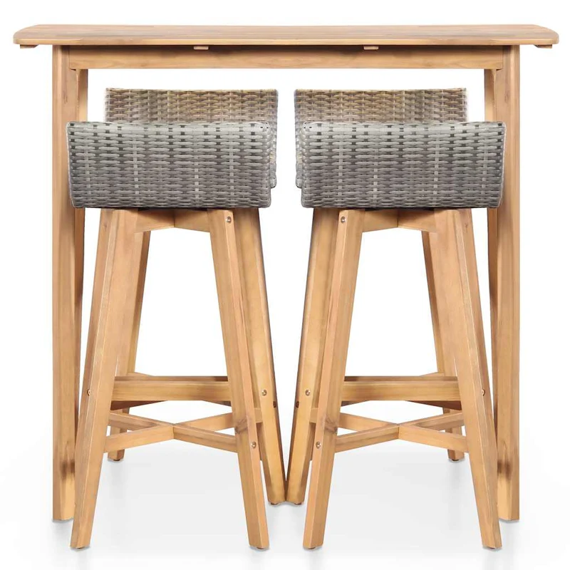 44222 vidaXL 5 Piece Outdoor Dining Set Solid Acacia Wood
