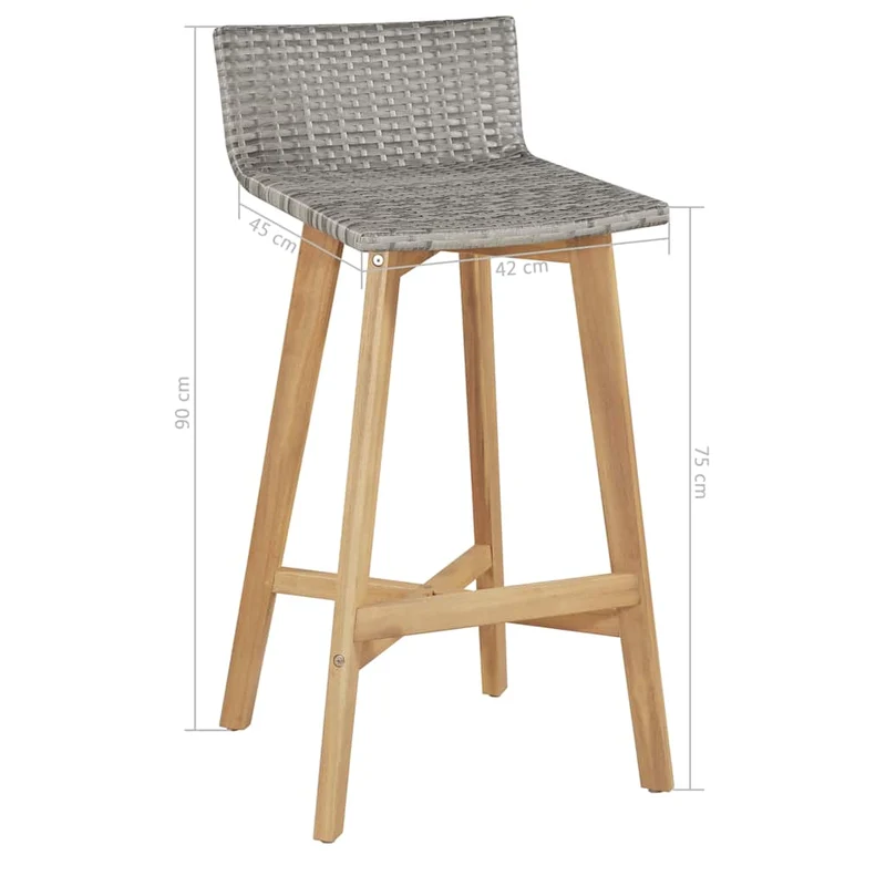 44222 vidaXL 5 Piece Outdoor Dining Set Solid Acacia Wood
