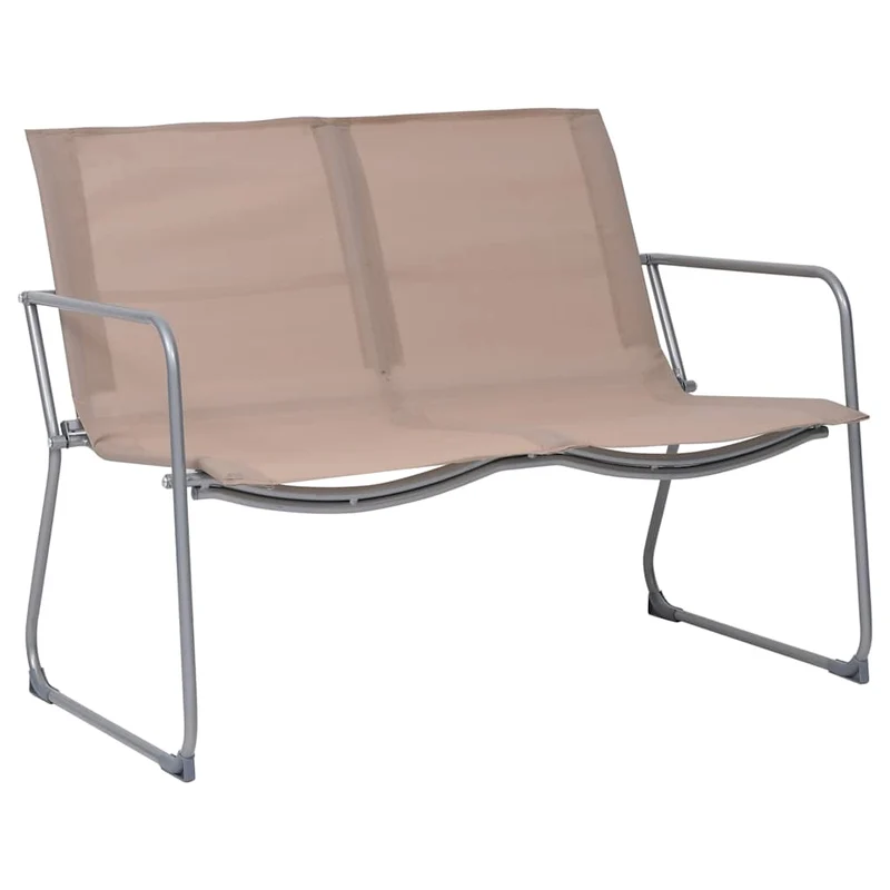 4 Piece Garden Lounge Set Fabric & Steel Taupe