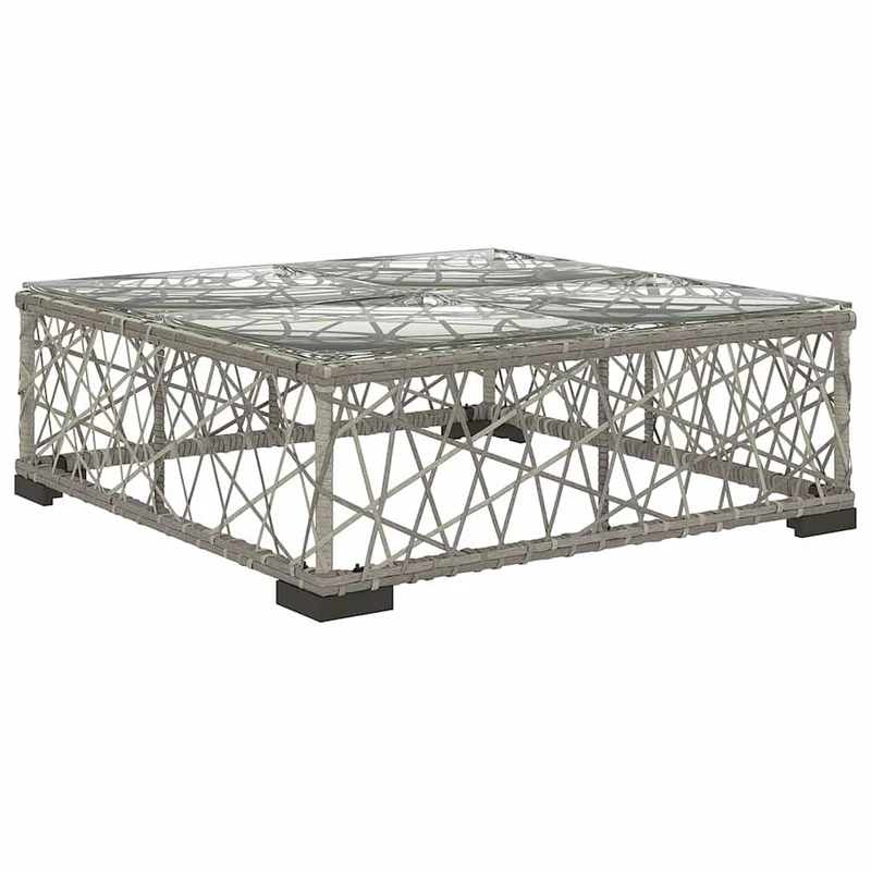 46813 vidaXL 5 Piece Garden Lounge Set with Cushions Poly Rattan Grey