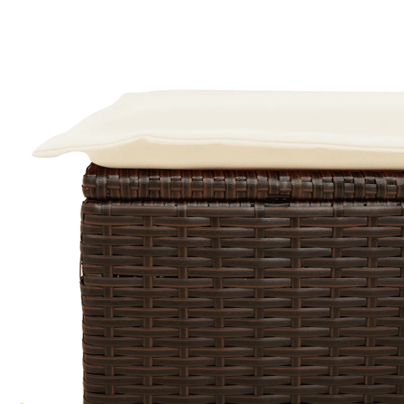 9 Piece Garden Dining Set with Cushions Brown Poly Rattan