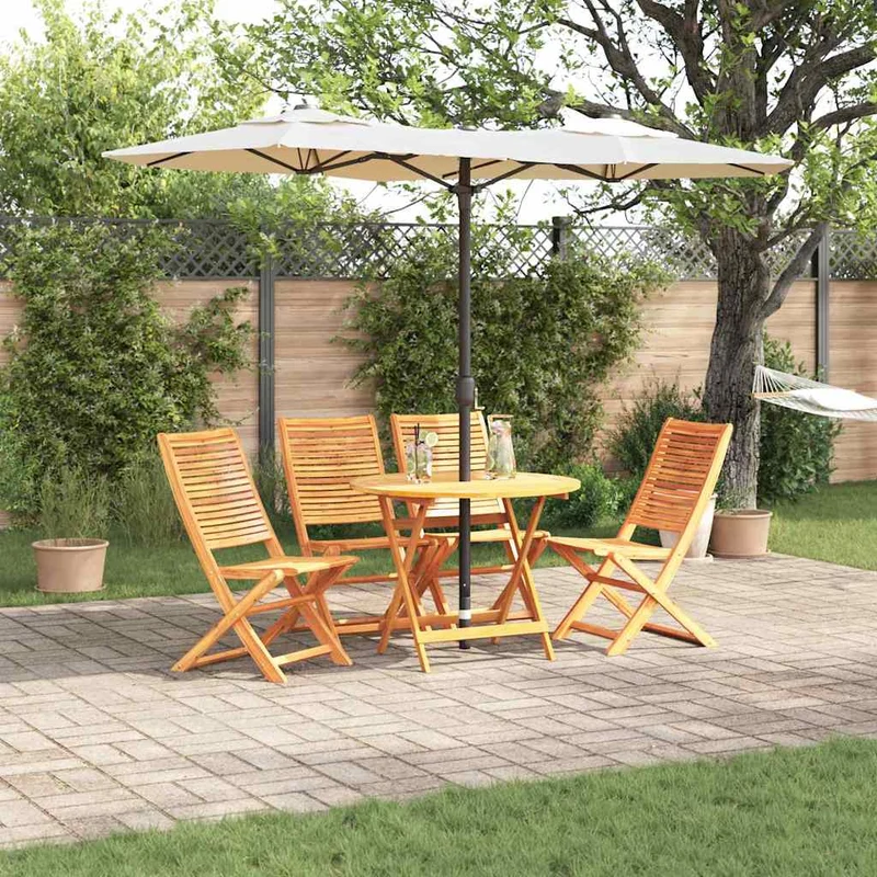 Garden Dining Set 5 pcs Brown Solid Acacia Wood