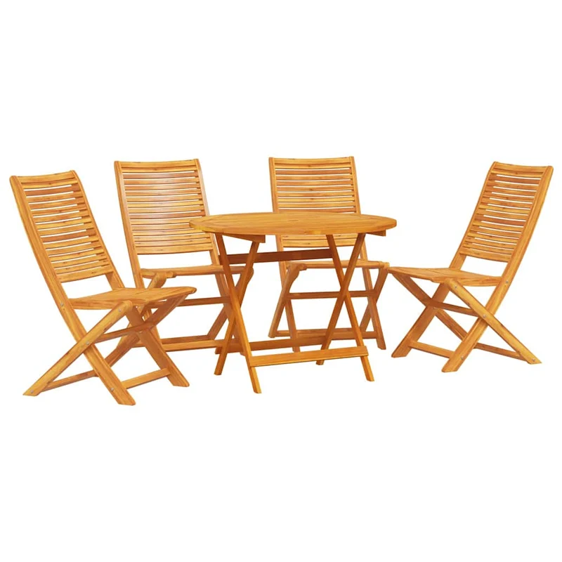 Garden Dining Set 5 pcs Brown Solid Acacia Wood