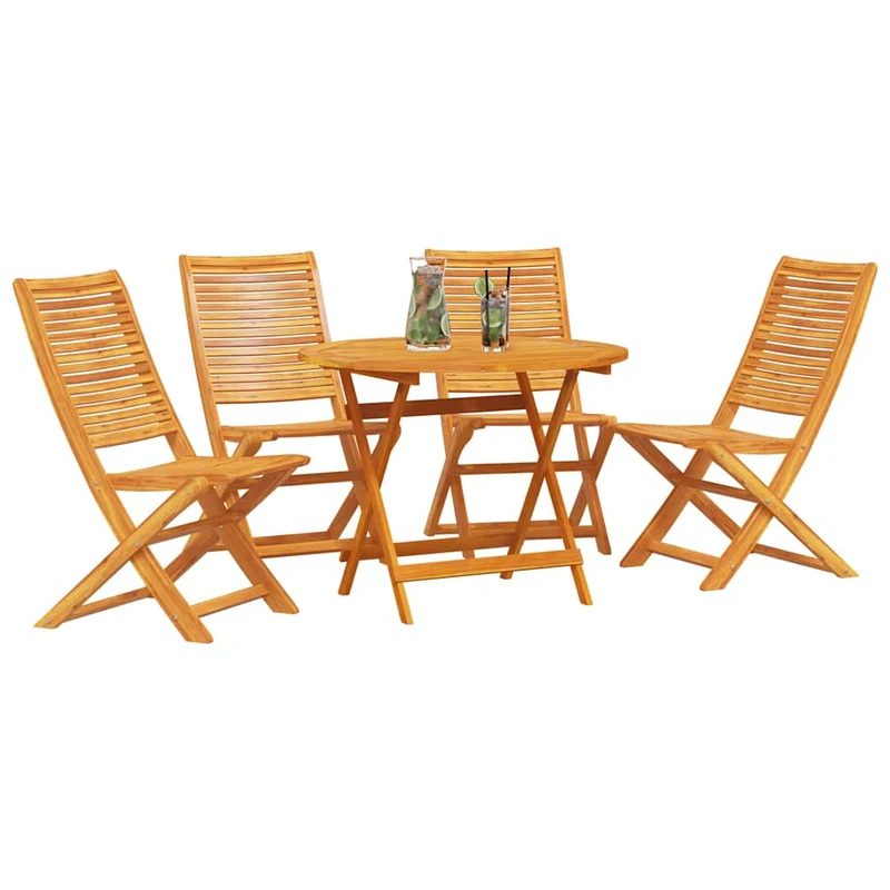 Garden Dining Set 5 pcs Brown Solid Acacia Wood