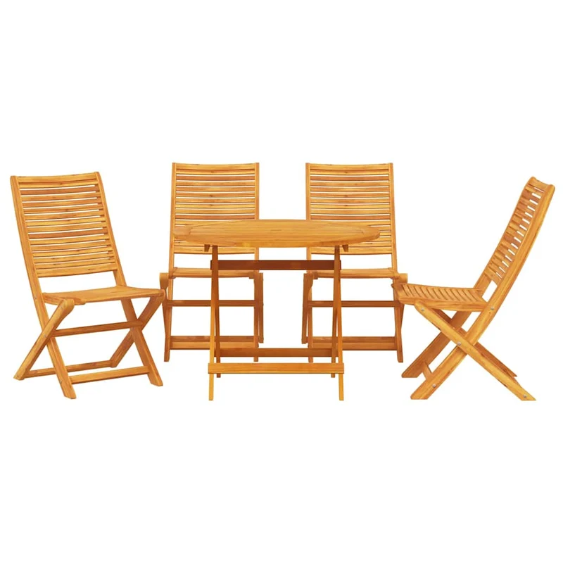 Garden Dining Set 5 pcs Brown Solid Acacia Wood