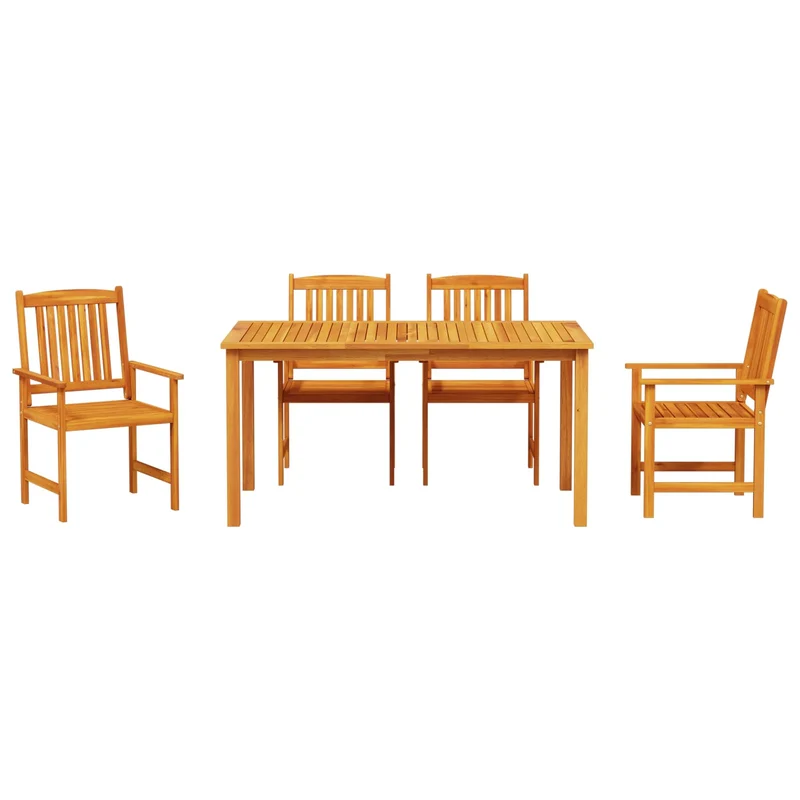 Garden Dining Set 5 pcs Brown Solid Acacia Wood