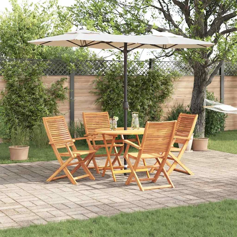 Garden Dining Set 5 pcs Brown Solid Acacia Wood