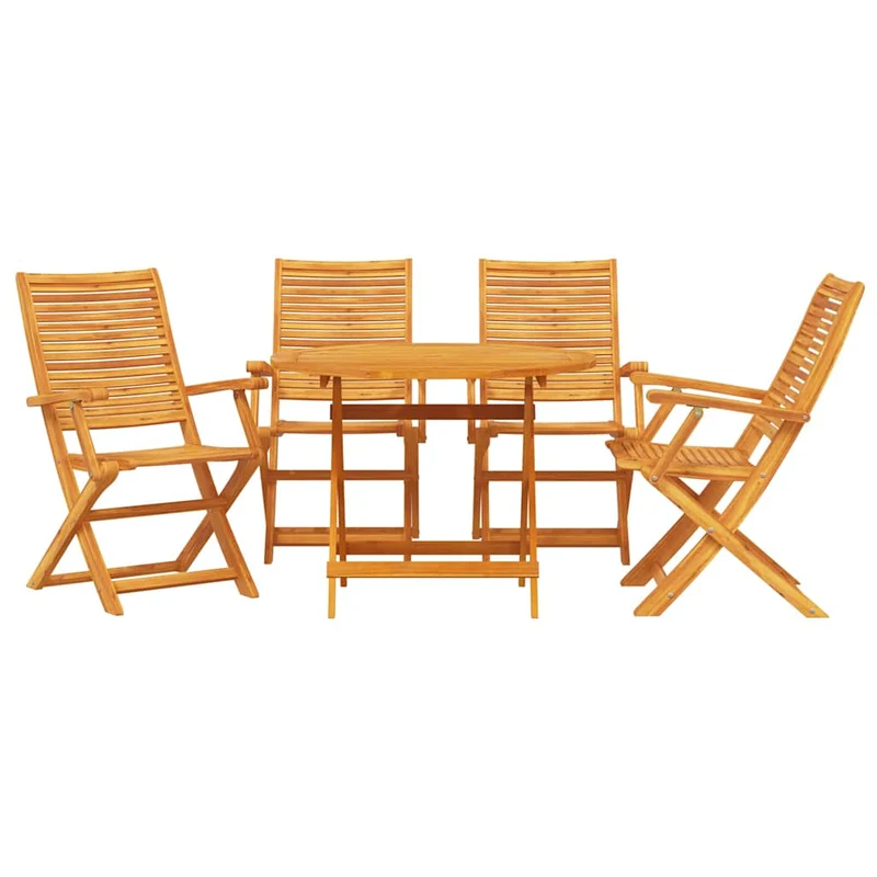 Garden Dining Set 5 pcs Brown Solid Acacia Wood