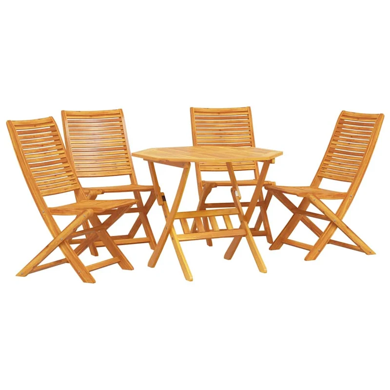 Garden Dining Set 5 pcs Brown Solid Acacia Wood