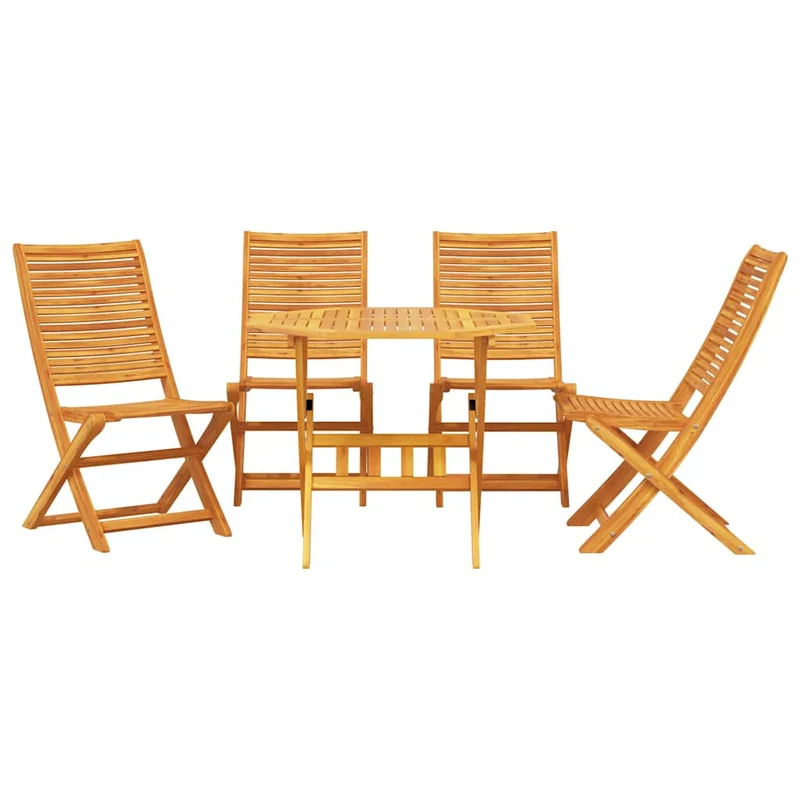 Garden Dining Set 5 pcs Brown Solid Acacia Wood