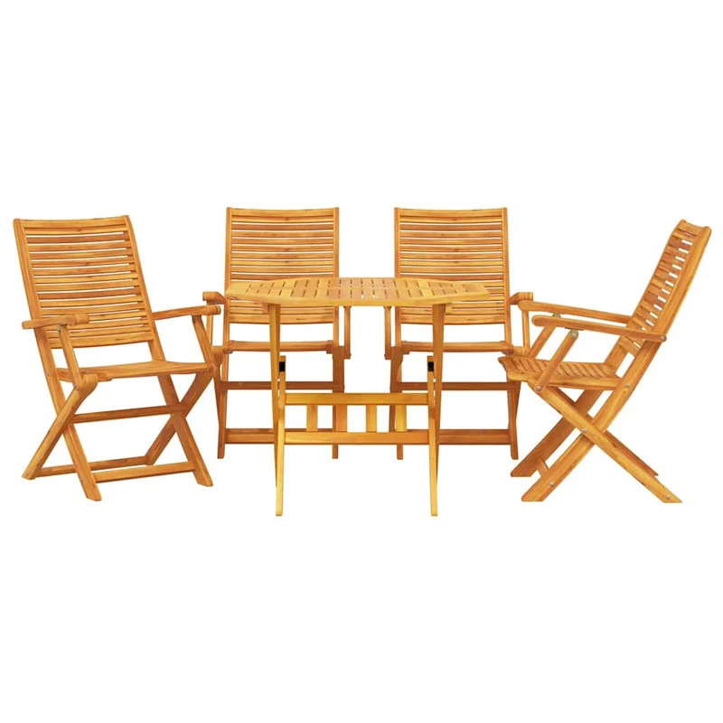 Garden Dining Set 5 pcs Brown Solid Acacia Wood