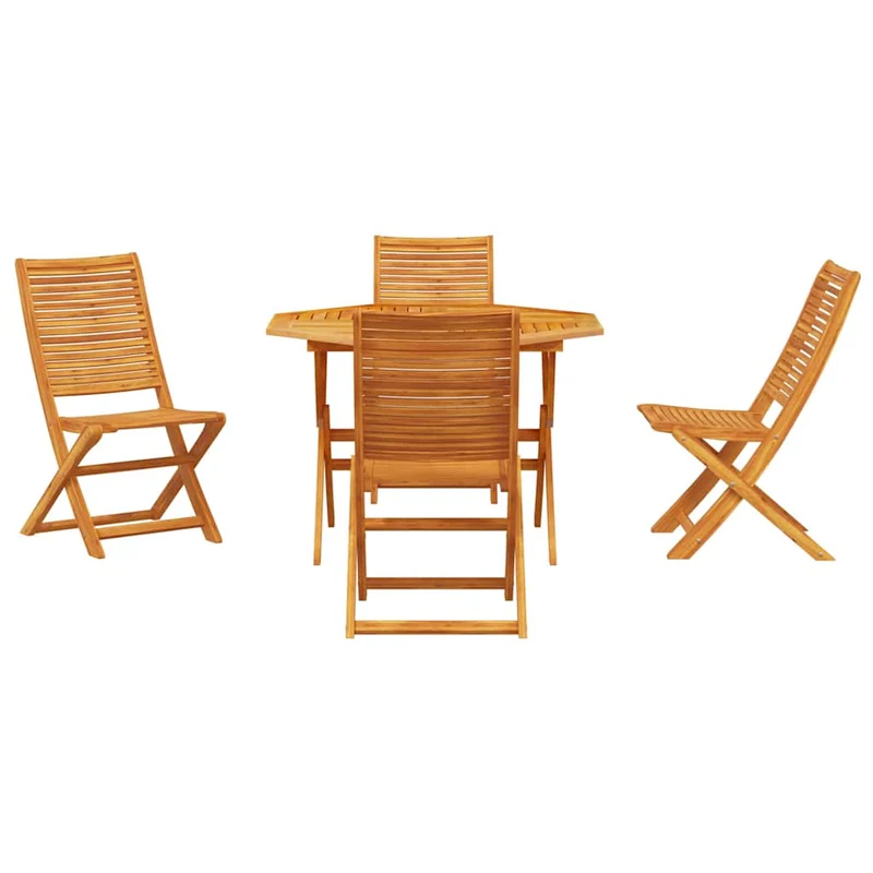 Garden Dining Set 5 pcs Brown Solid Acacia Wood