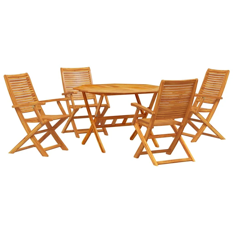 Garden Dining Set 5 pcs Brown Solid Acacia Wood