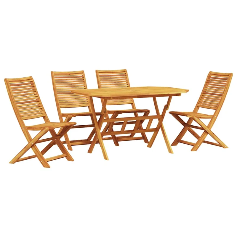 Garden Dining Set 5 pcs Brown Solid Acacia Wood