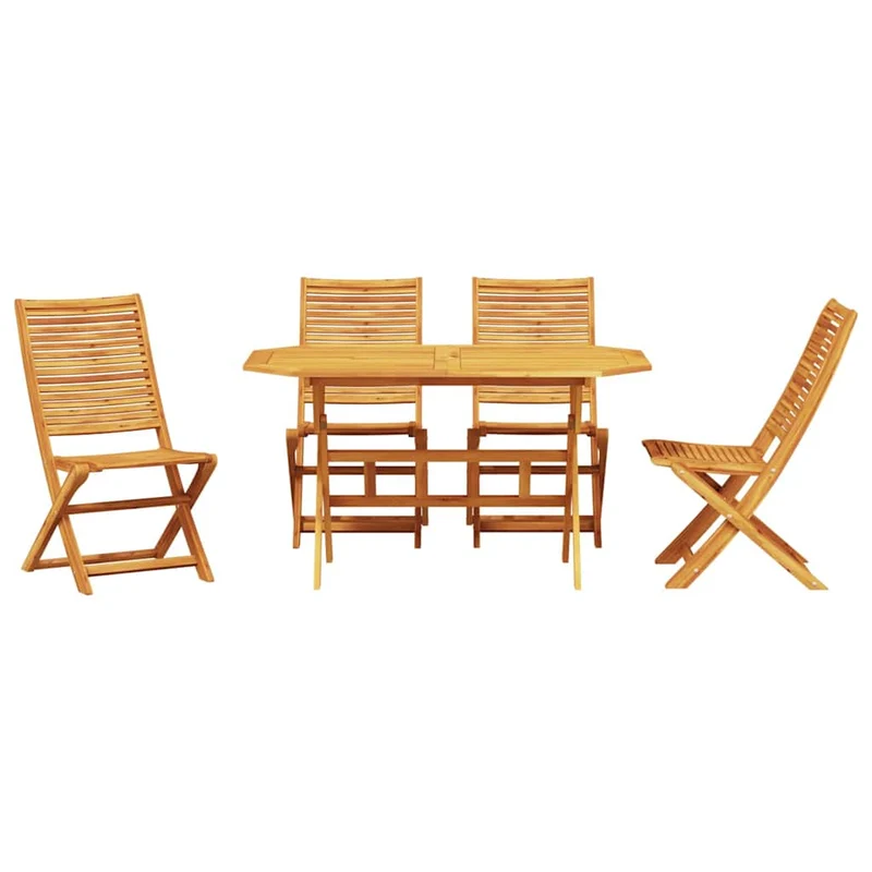 Garden Dining Set 5 pcs Brown Solid Acacia Wood