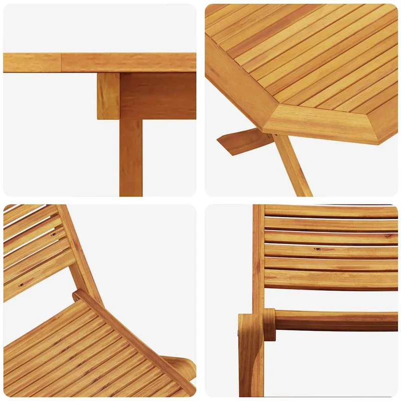 Garden Dining Set 5 pcs Brown Solid Acacia Wood