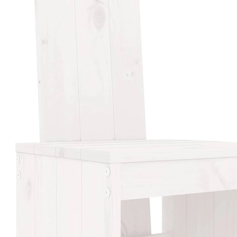 7 Piece Garden Bar Set White Solid Wood Pine