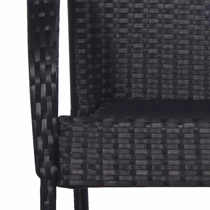 5 Piece Garden Dining Set Poly Rattan Black