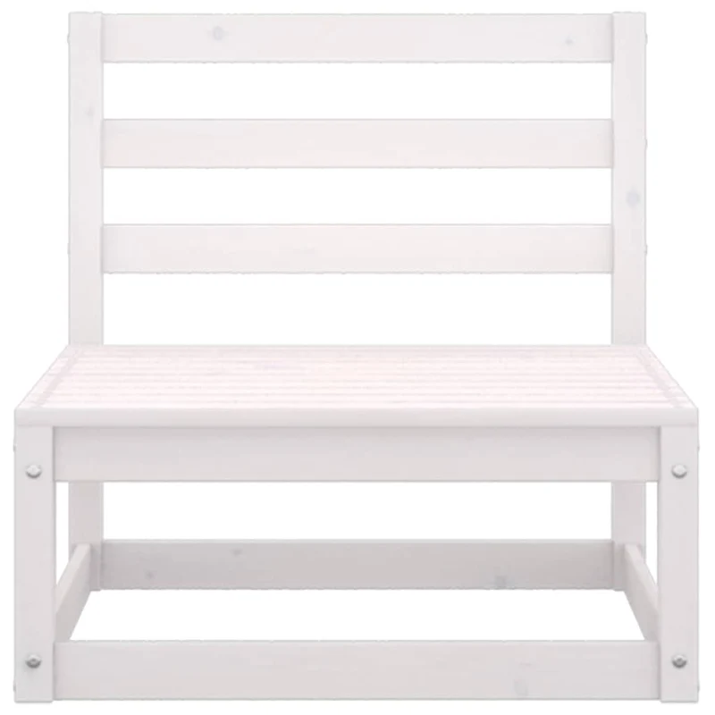 6 Piece Garden Lounge Set White Solid Wood Pine