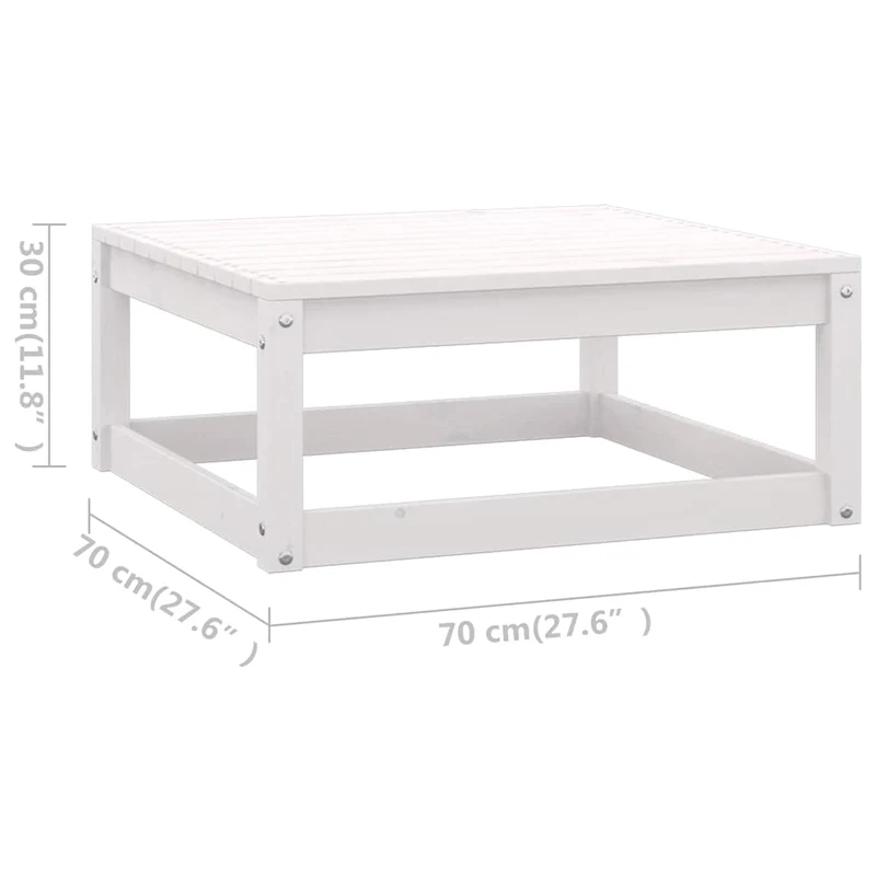6 Piece Garden Lounge Set White Solid Wood Pine