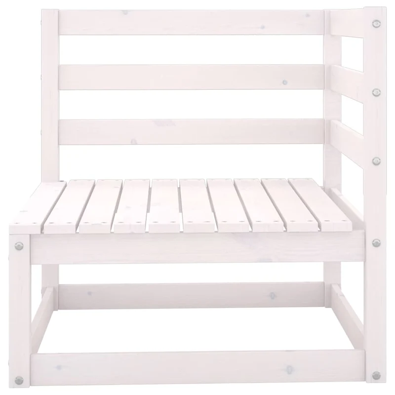 8 Piece Garden Lounge Set White Solid Wood Pine