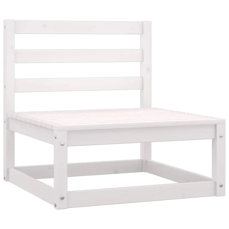 8 Piece Garden Lounge Set White Solid Wood Pine