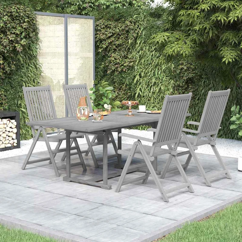 5 Piece Garden Dining Set Solid Wood Acacia