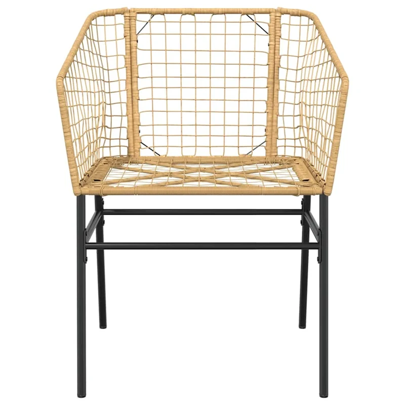 9 Piece Garden Dining Set Brown Poly Rattan Glass